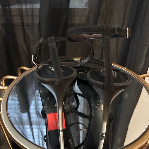 MNG Black Suede Heel Sandals NEW - Picture 4 of 4